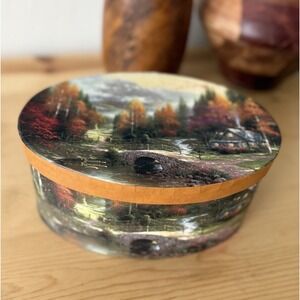 VTG Thomas Kinkade"Painter of Light" 1997 Oval Storage Box
